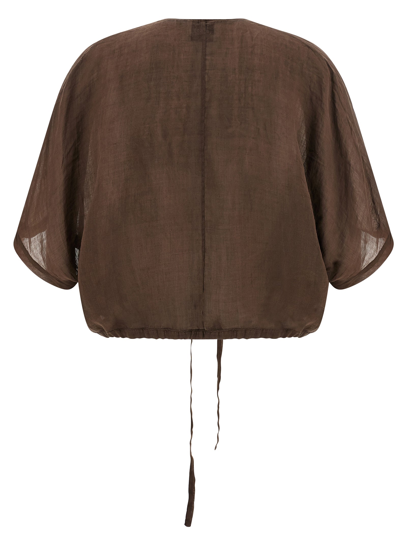 Nude Cropped Blouse