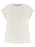 Nude Curled Sleeve T-shirt
