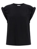 Nude Curled Sleeve T-shirt
