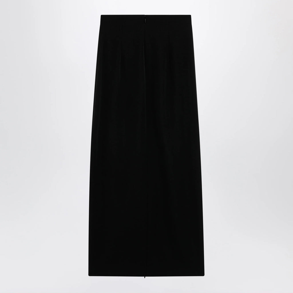 The Row Iphora high-waisted wool column skirt in black