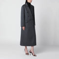 Victoria Beckham Double-breasted coat in grey mélange wool and cashmere