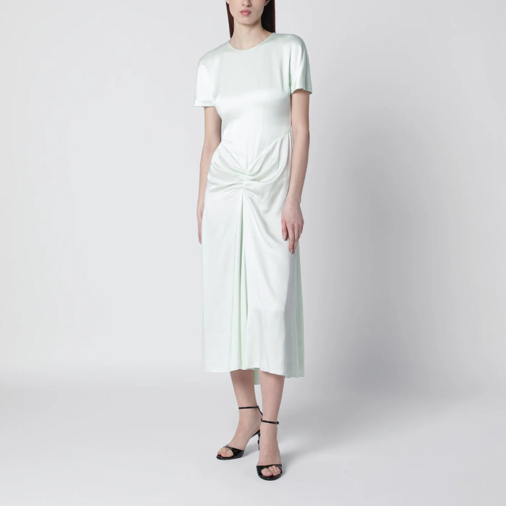 Victoria Beckham Blaire dress with gathered waist in aloe colour