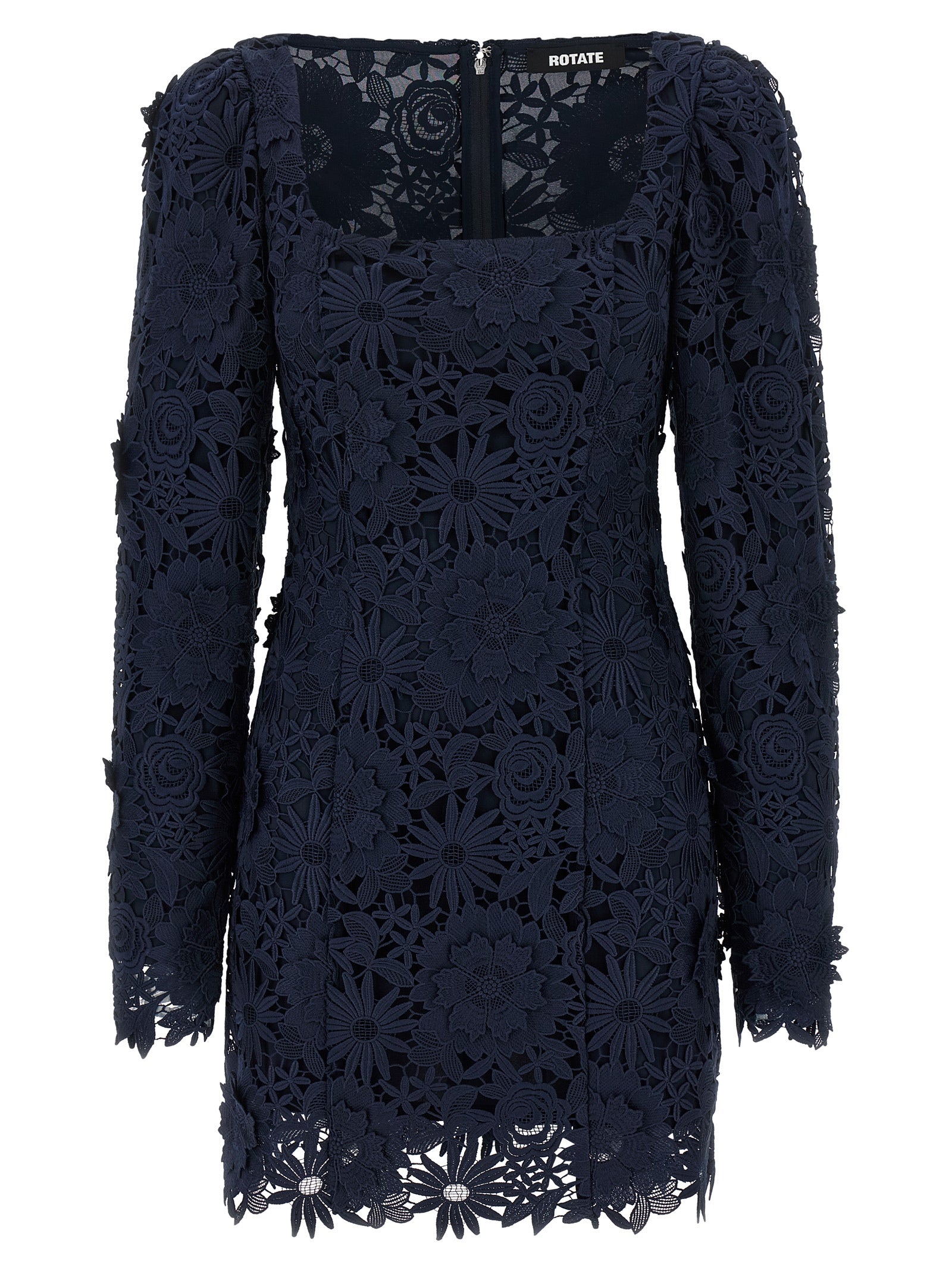 Rotate Birger Christensen 3d Lace Ls Mini Dress