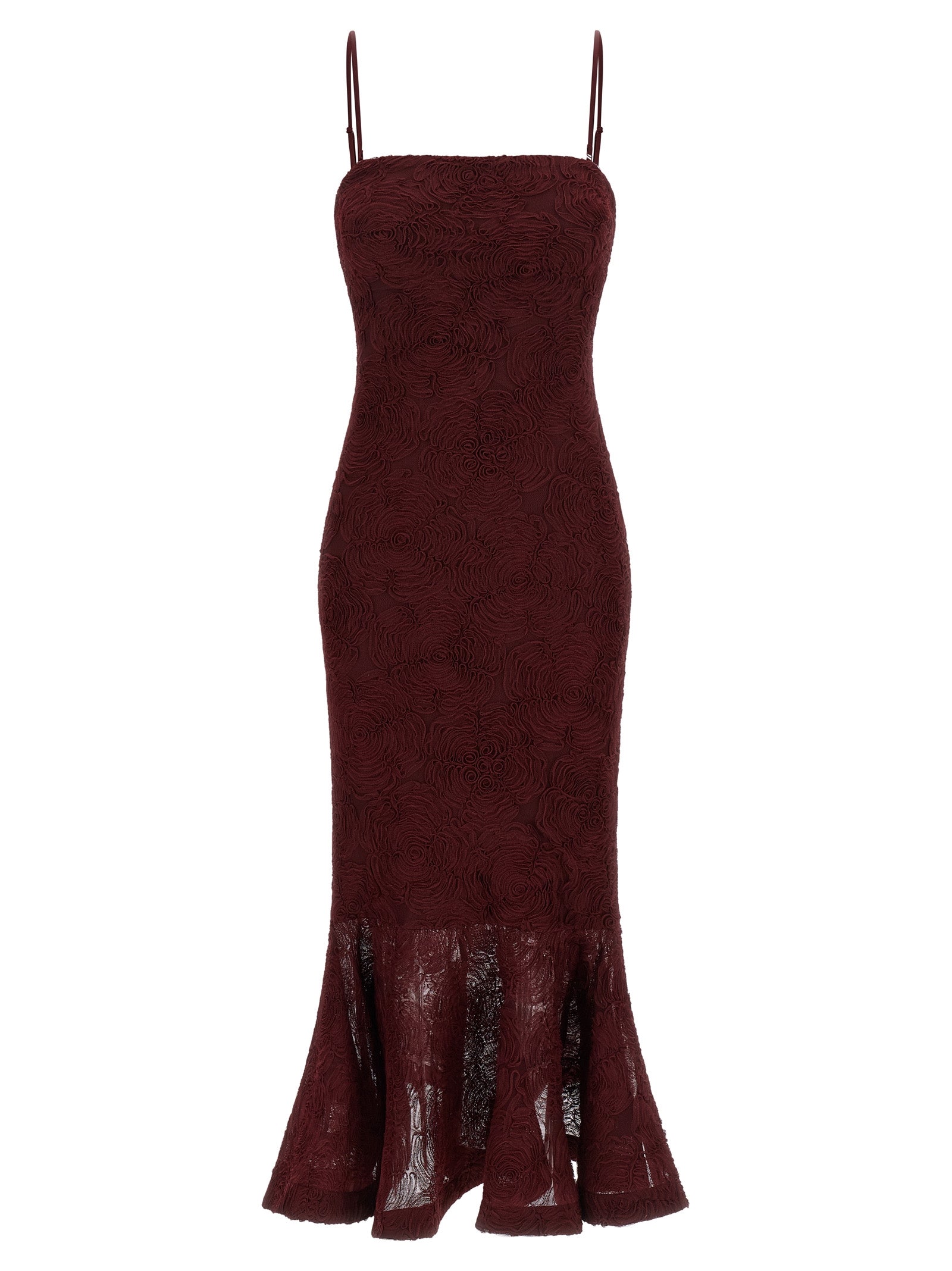 Rotate Birger Christensen Flower Mesh Flounce Dress