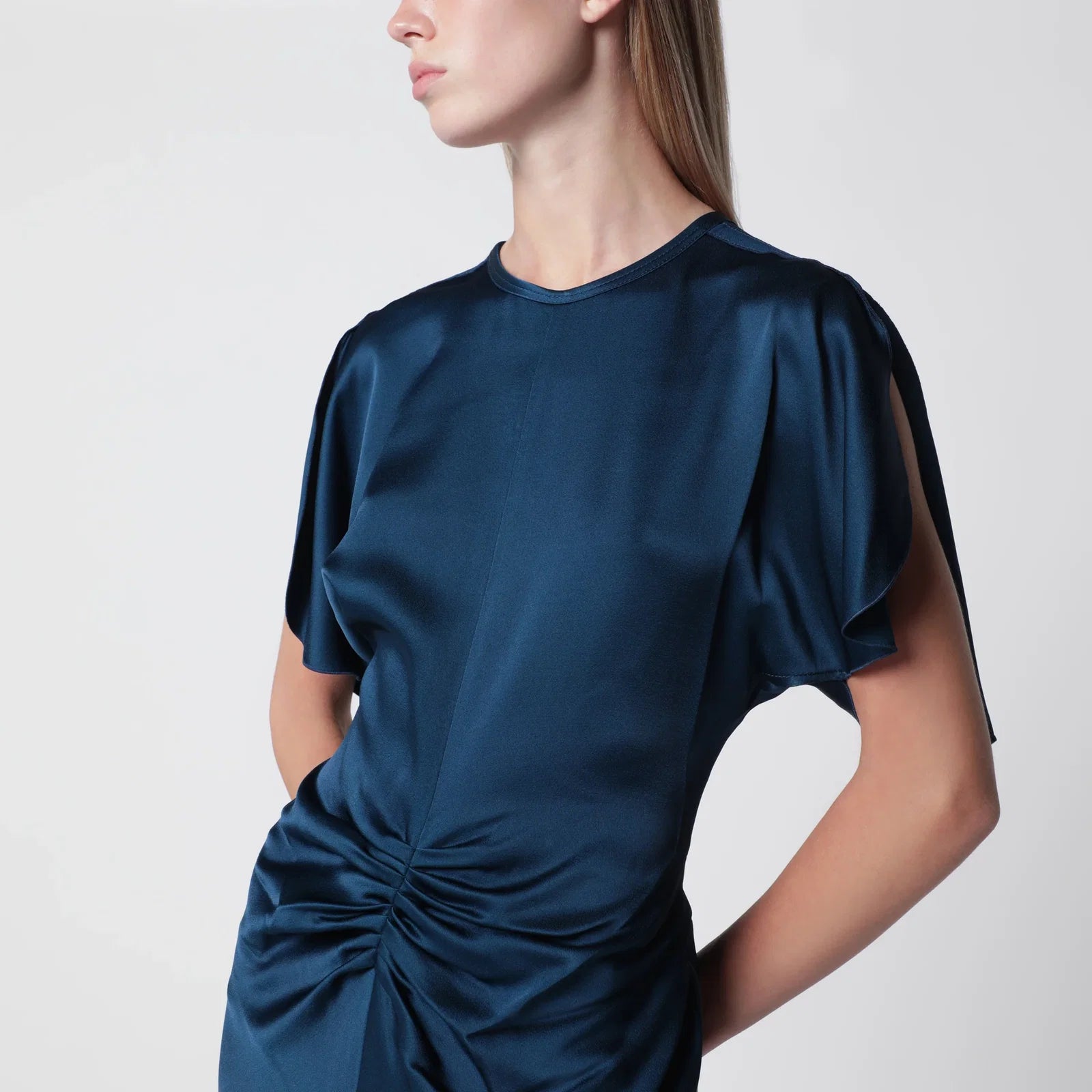 Victoria Beckham Ocean blue Isabella satin crêpe maxi dress