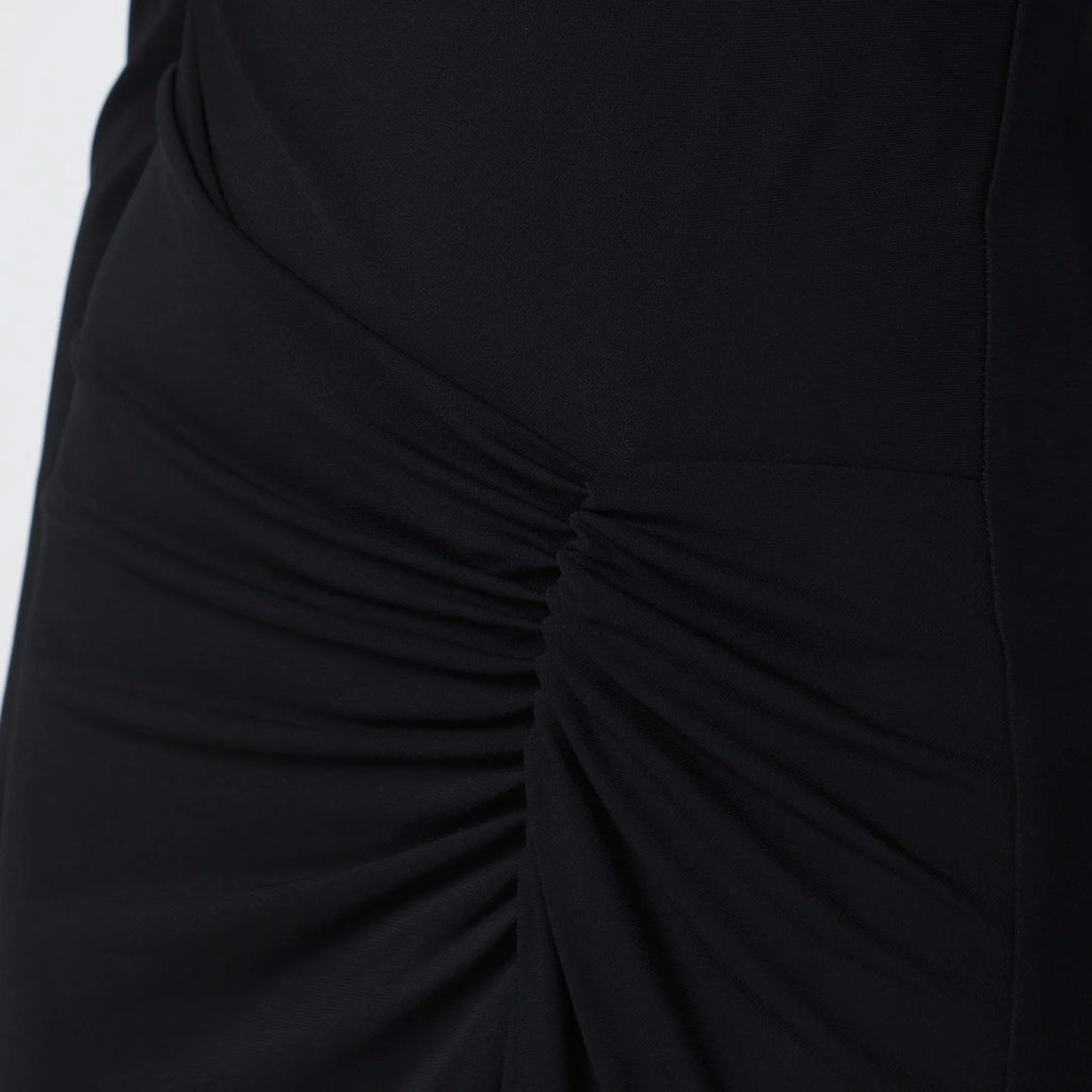 SIMKHAI Ferrera dress in black draped jersey
