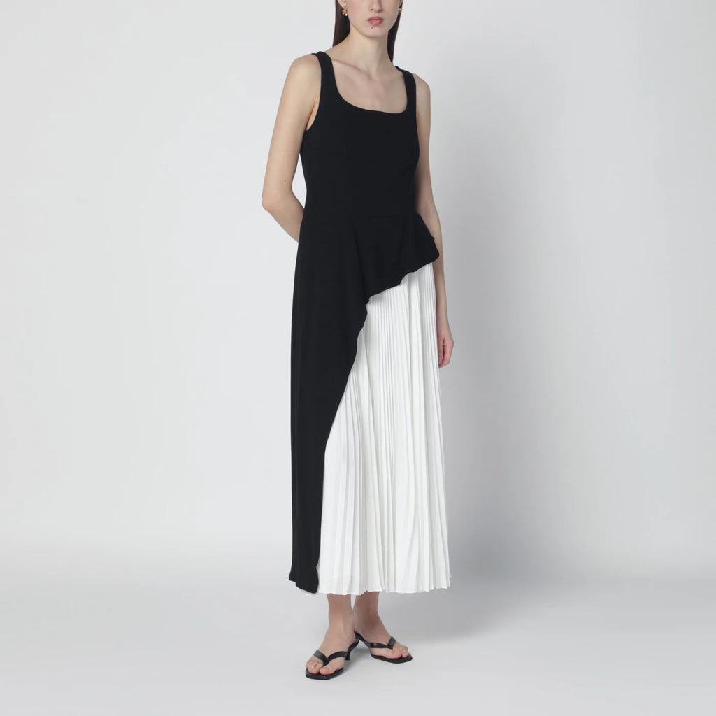SIMKHAI Zayla black and white pleated dress