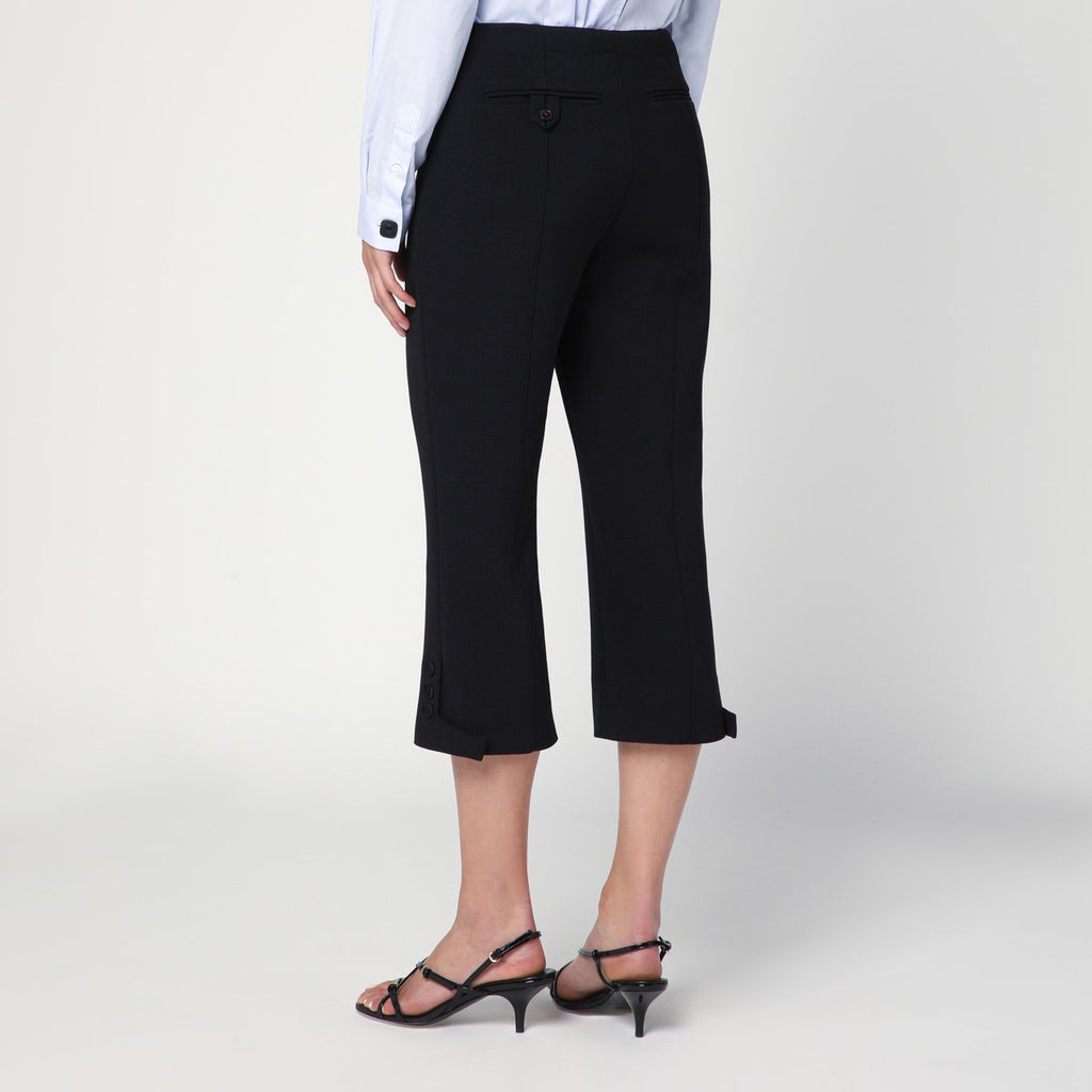 Victoria Beckham Cropped black trousers in wool blend