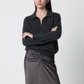 Victoria Beckham Genevieve sweater in grey mélange cashmere blend