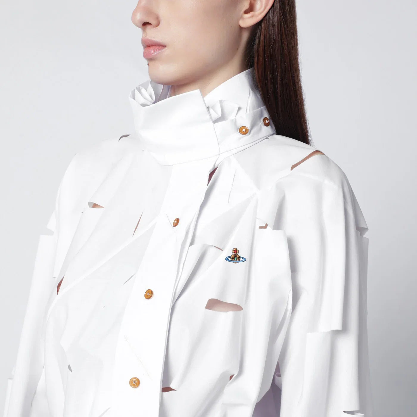 Vivienne Westwood White Halston shirt with cut-out details