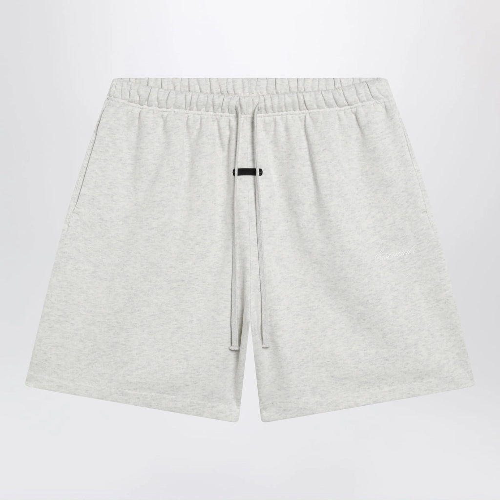 Fear of God Essentials Classic light grey mélange fleece sports shorts