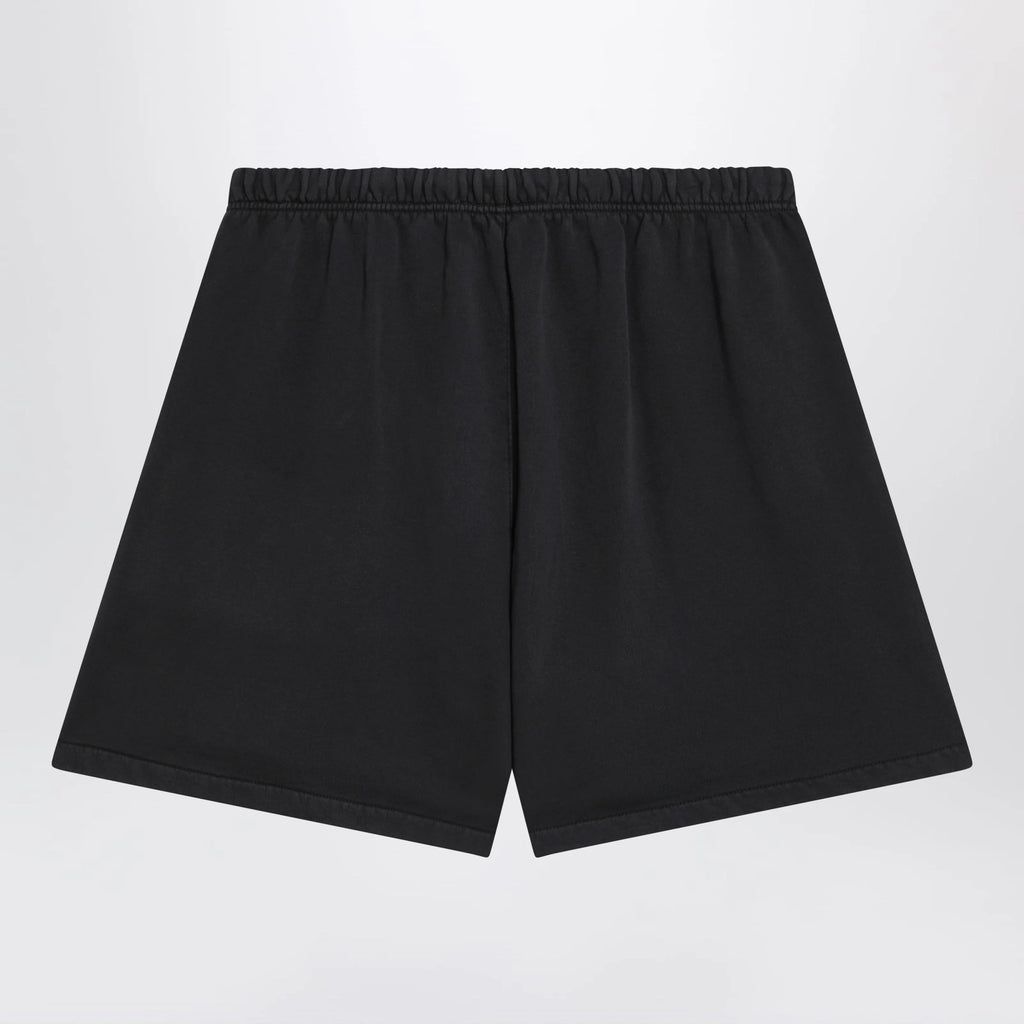 Fear of God Essentials Black cotton fleece shorts with logo