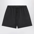 Fear of God Essentials Black cotton shorts with logo embroidery