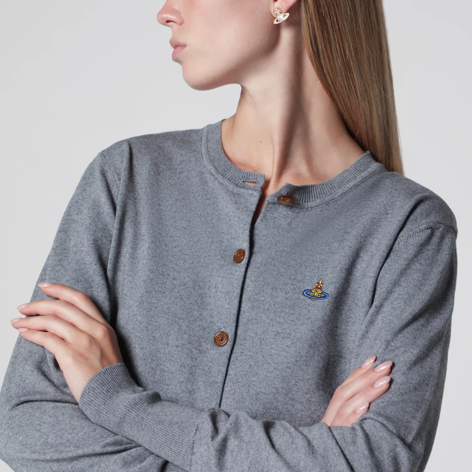 Vivienne Westwood Bea cotton and cashmere cardigan in dark grey