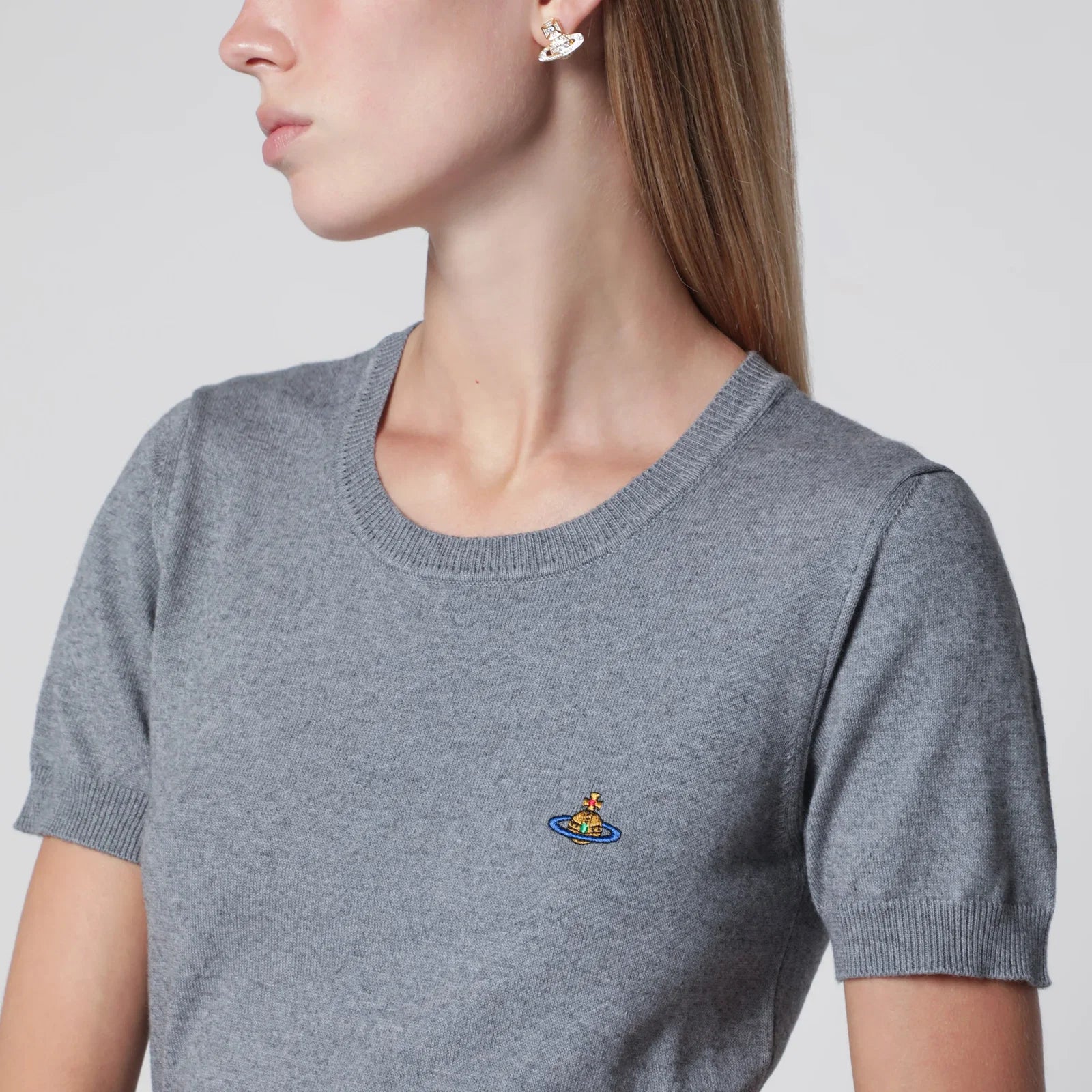 Vivienne Westwood Bea knit cotton-cashmere T-shirt in dark grey