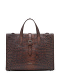 Emporio Armani Crocodile-print leather business bag