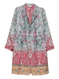 Pierre Louis Mascia Silk printed single-breasted coat