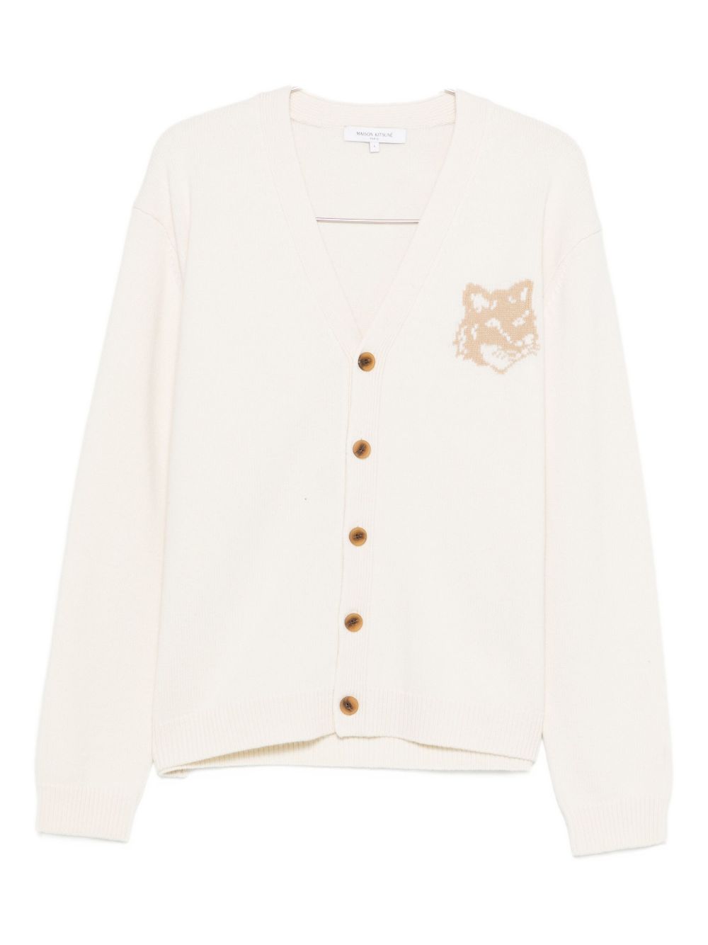 Maison Kitsuné Fox Head Intarsia Merino Cardigan