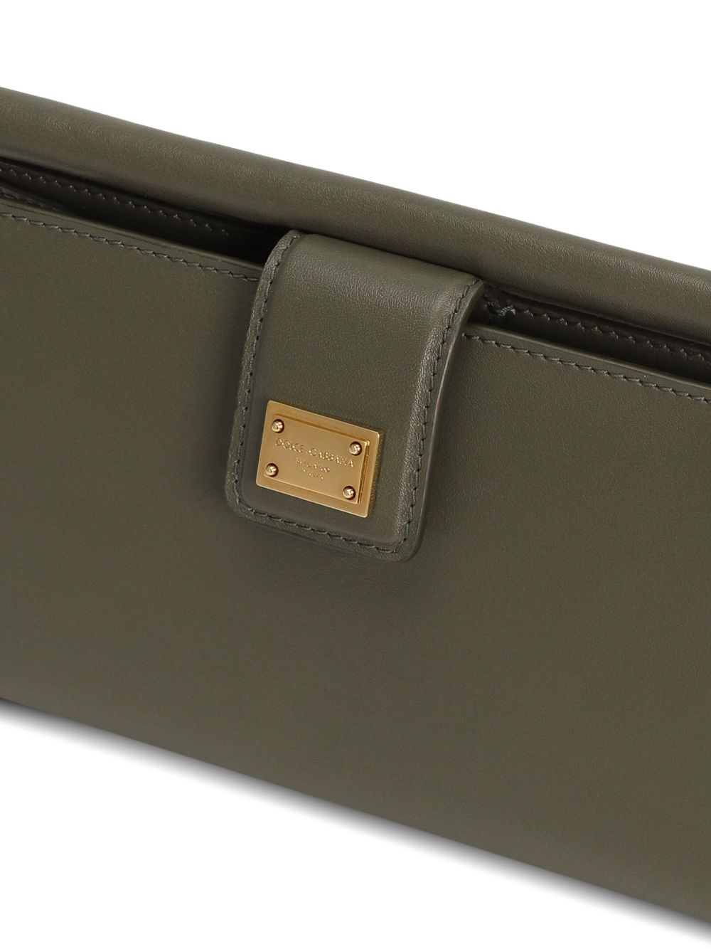 Dolce & Gabbana- plongé calfskin phone bag in olive green
