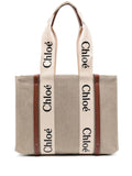 Chloé Woody Linen Tote Bag