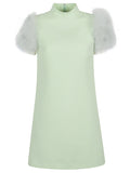 Valentino Feathered wool and silk dress