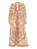 Zimmermann V-neck long sleeves Wanderlust linen midi dress