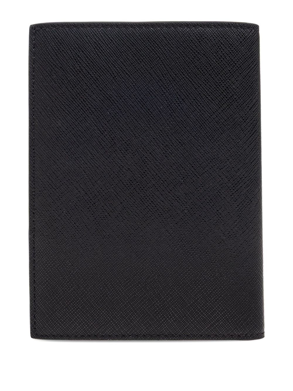 Emporio Armani Asv Regenerated Saffiano Leather Passport Holder With Eagle Plate