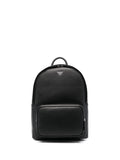 Emporio Armani Asv Regenerated Saffiano Leather Round Backpack With Eagle Plate