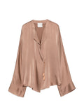 Forte Forte V-neck Silk satin shirt