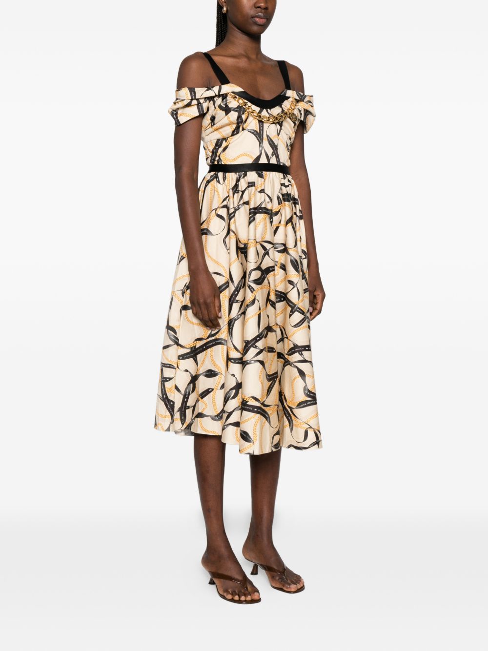 Elisabetta Franchi Printed cotton midi dress