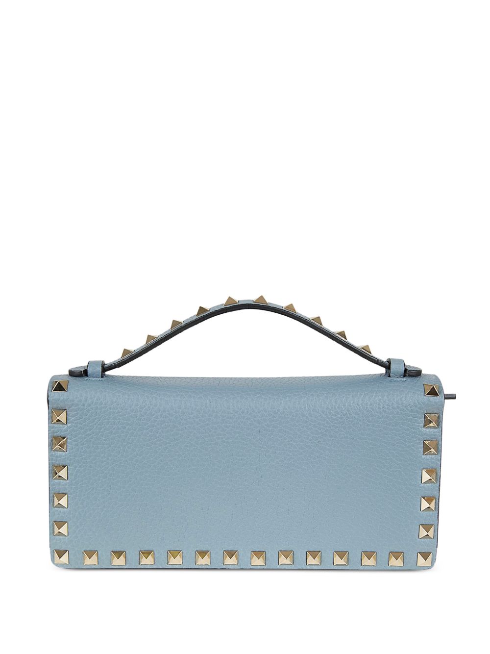 Valentino Garavani Rockstud Wallet With Chain In Grainy Calfskin