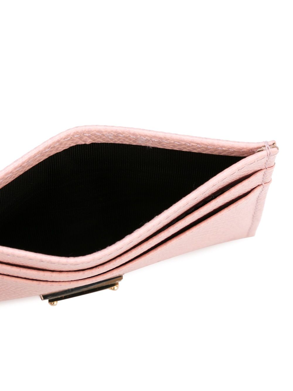 Dolce & Gabbana-Dauphine leather card holder in pastel pink