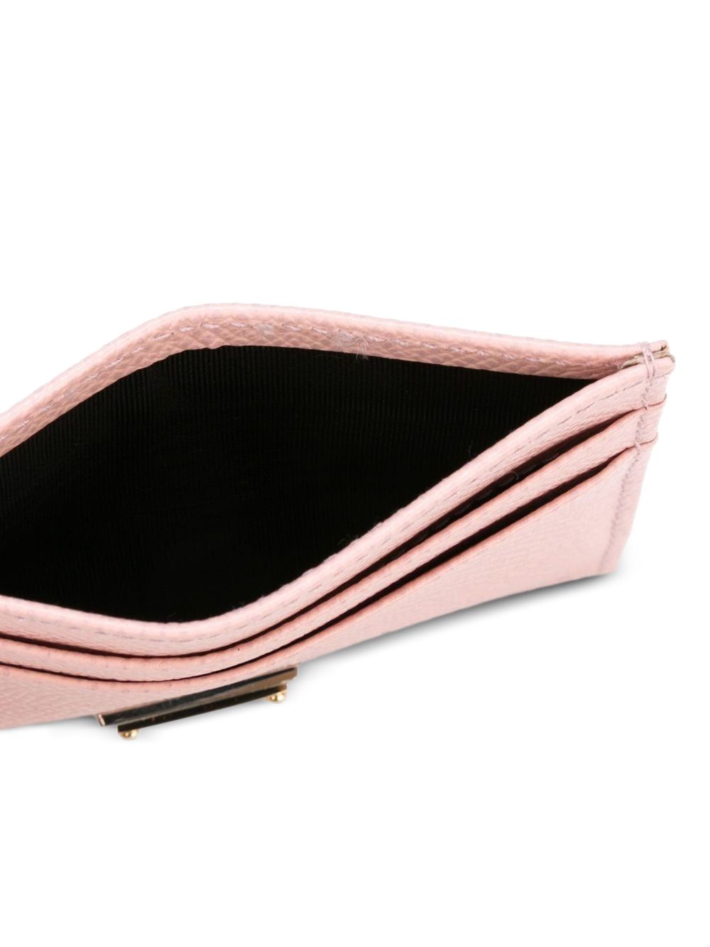 Dolce & Gabbana-Dauphine leather card holder in pastel pink