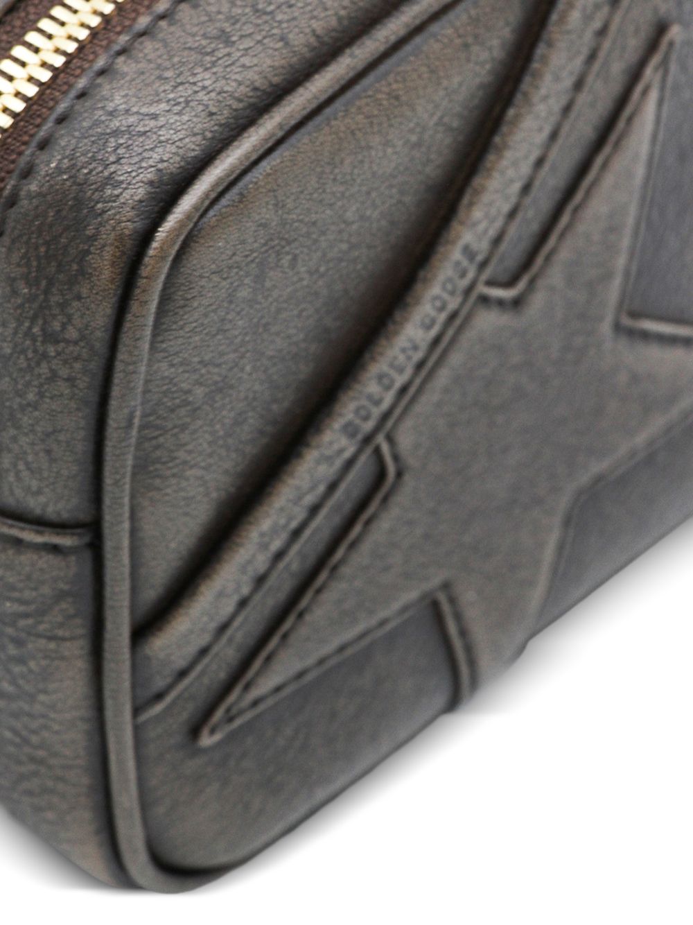 Golden Goose Mini Star Bag In Distressed Dark-Brown Leather With Tone-On-Tone Star