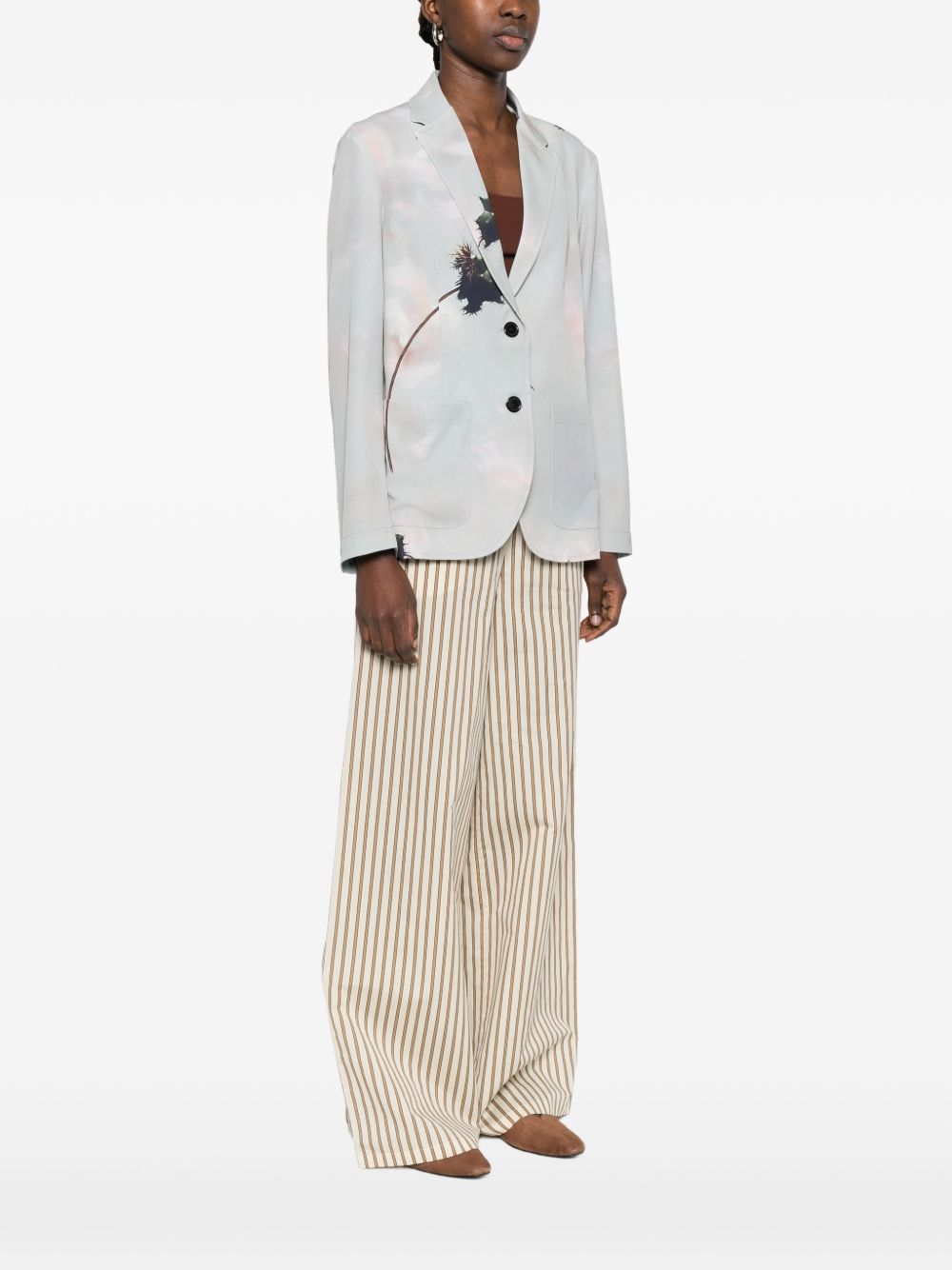 Sissiottostyle Printed single-breasted blazer jacket