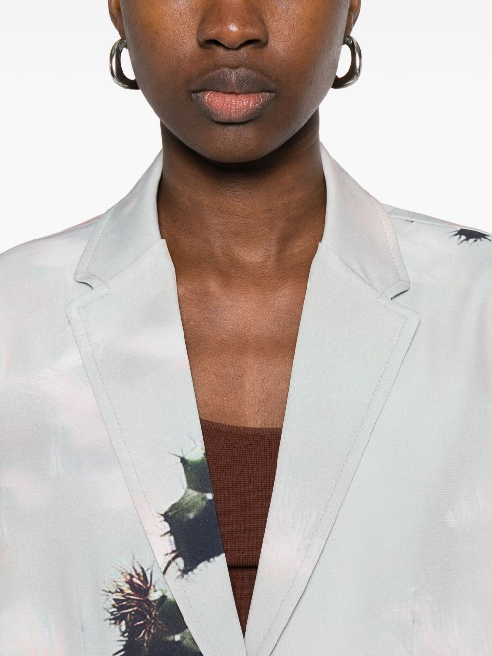Sissiottostyle Printed single-breasted blazer jacket