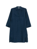 Archivio '67 V-neck side slits Linen chemisier dress