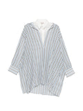 Semicouture V-neck long sleeves asymmetric hem Graciana cotton shirt