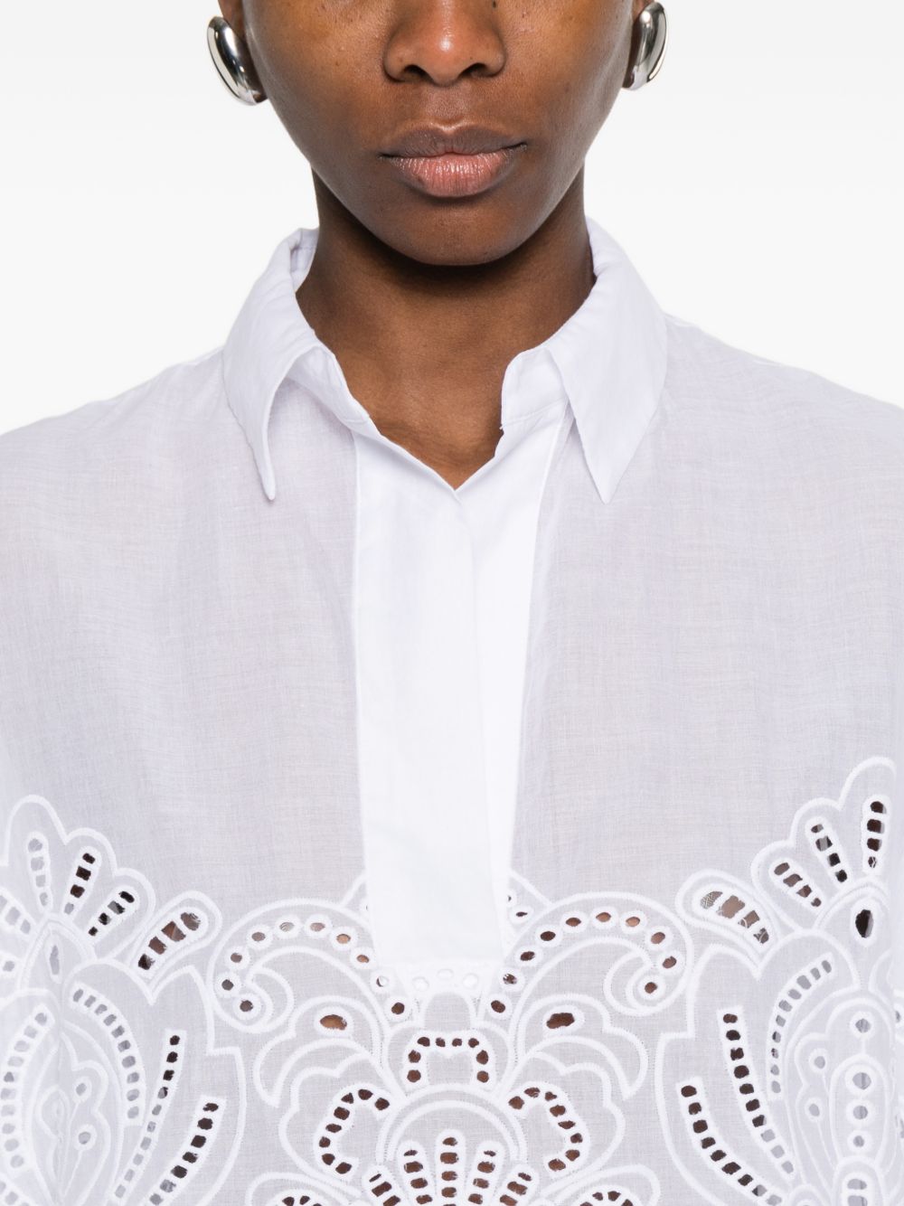 Ermanno Firenze Embroidered cotton shirt