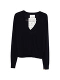 Extreme Cashmere V-neck striped cuffs Wool and cashmere v-necked sweater