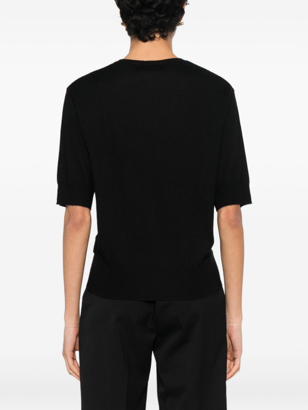 Soft Goat V-neck short sleeves Cashmere v-necked sweater