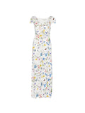 Alice + Olivia V-neck ruffles slit Tara printed long dress