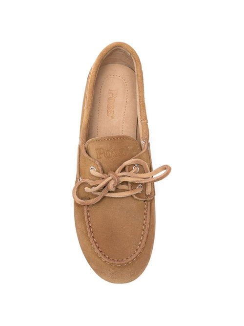 032C Silk & Nylon Leather boat loafers
