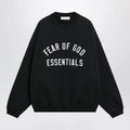 Fear of God Essentials Black cotton fleece sweatshirt with logo embroidery