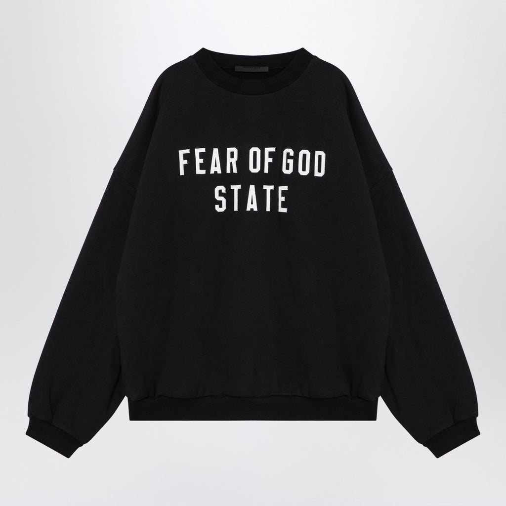 Fear of God Essentials Black sweatshirt with embroidered logo