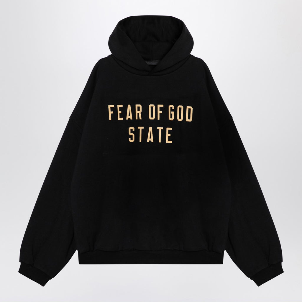 Fear of God Essentials Black hoodie with logo