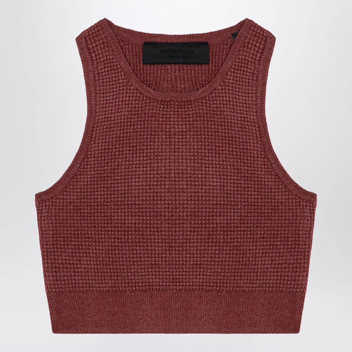 Fear of God Essentials Sporty burgundy honeycomb tank top