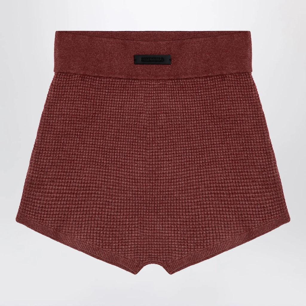 Fear of God Essentials Burgundy Honeycomb Shorts