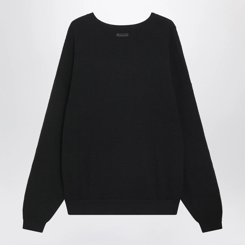 Fear of God Essentials Black waffle-knit sweatshirt