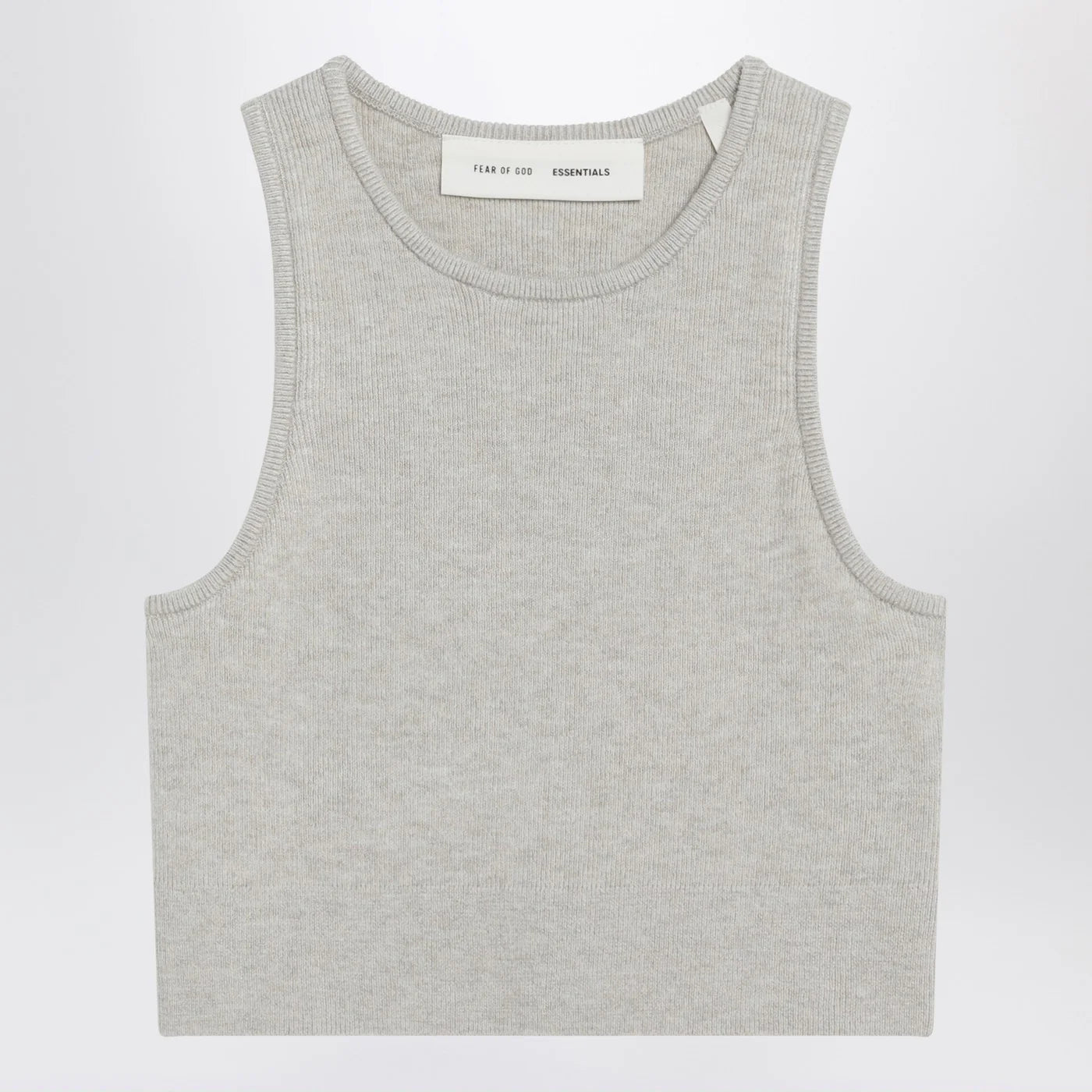 Fear of God Essentials Ribbed greige cropped top